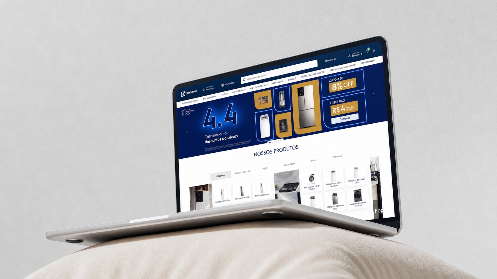 Electrolux LATAM. Evolução de páginas de alto tráfego e pós-compra com hipóteses claras, experimentação e consistência entre canais.